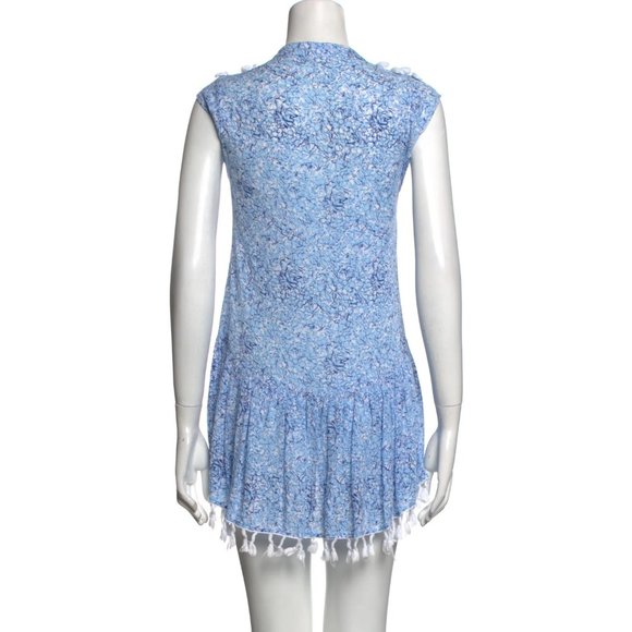 POUPETTE ST BARTH Elodie Cap Sleeve Dress Blue Garden Sz Medium - Picture 4 of 4